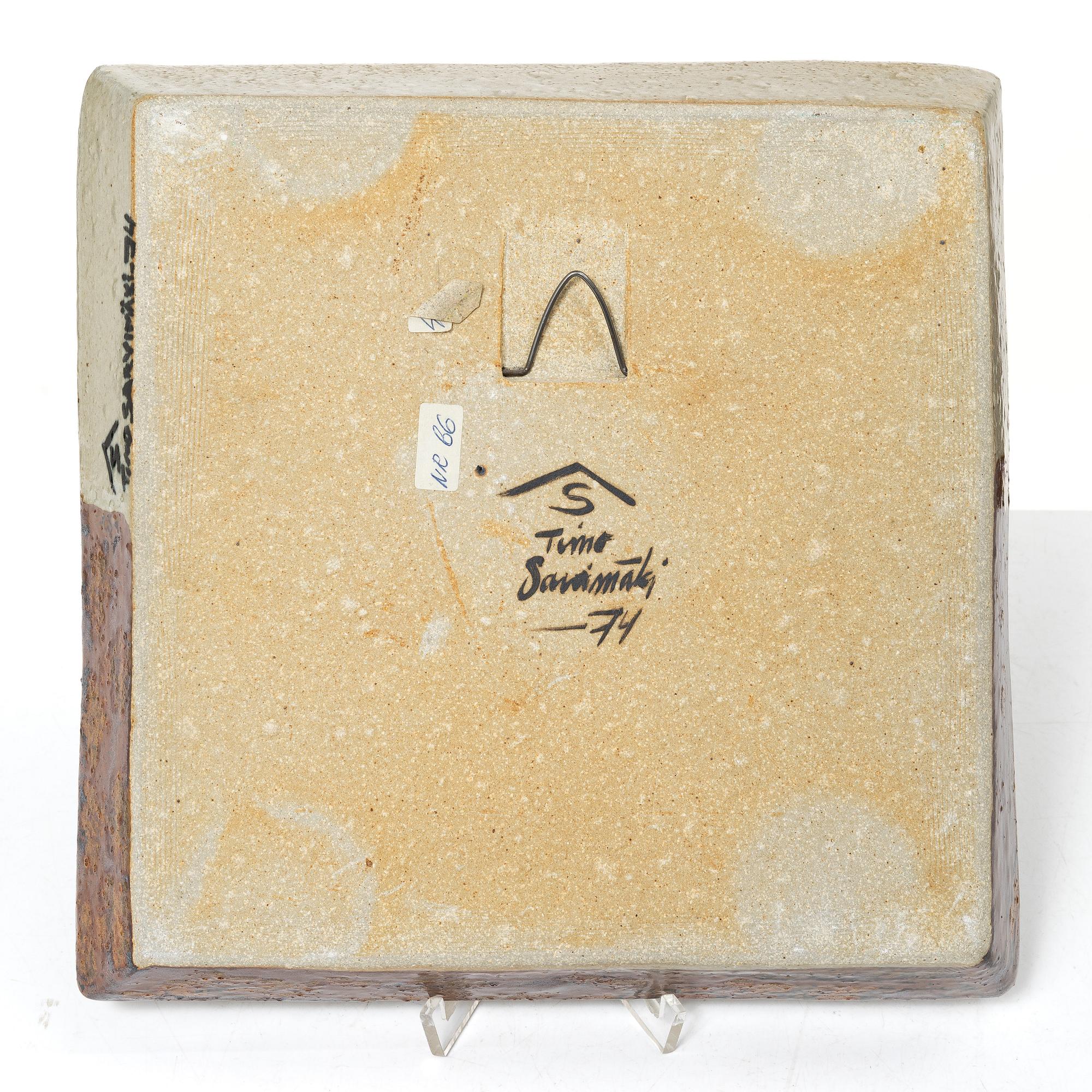 Timo Sarvimäki, a stoneware tray, Designhuset, Sweden, 1974.
