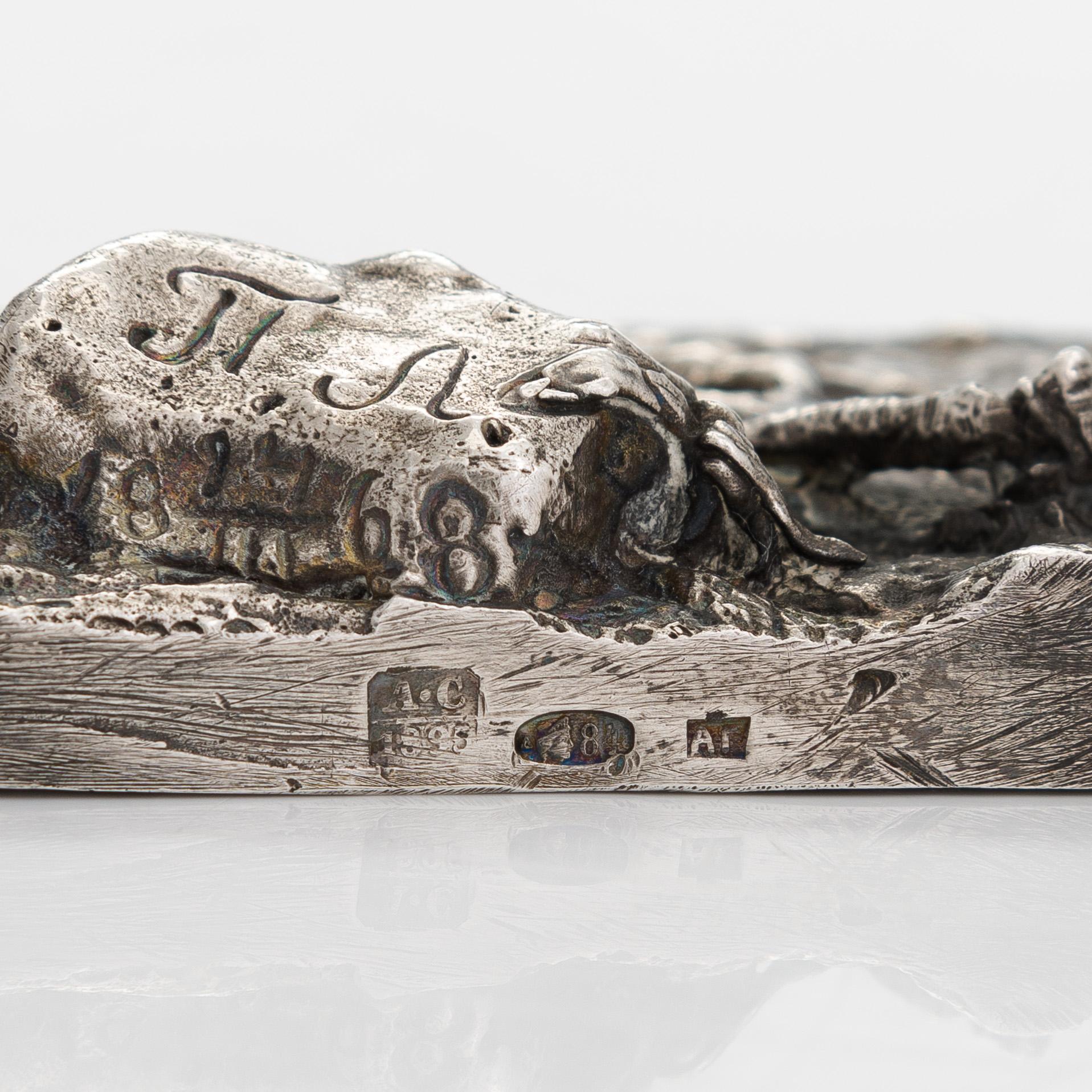 Figurin, silver, Moskva, oidentifierad kyrillisk mästarstämpel AG. 1908-1926.