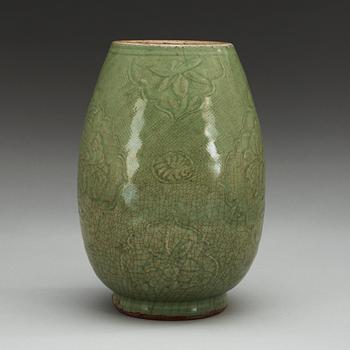 A celadon glazed jar, Ming dynasty (1368-1644).