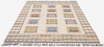 Märta Måås-Fjetterström, a carpet 'Ljusa plador', flat weave, c. 262 x 162 cm, signed AB MMF.