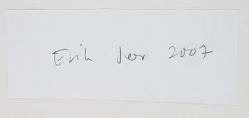 Erik Jeor, watercolour, signed and dated 2007 verso.