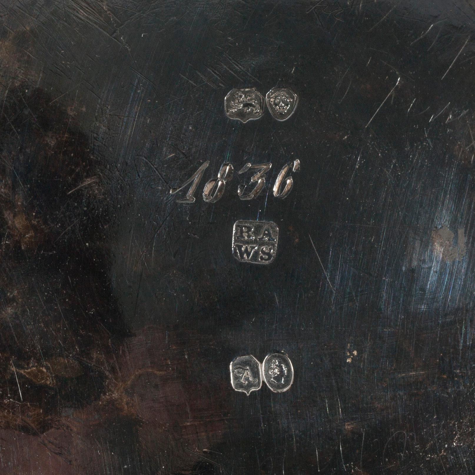 SOCKERSKÅL, silver, London 1836. Vikt 404,3 g.