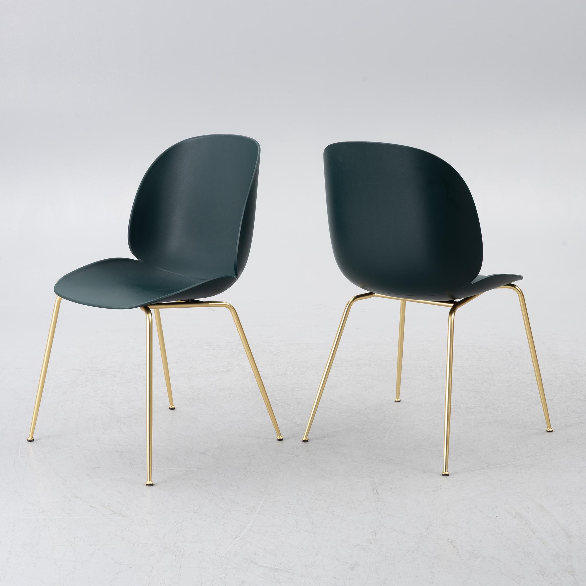 GamFratesi, stolar, 4 st "Beetle Dining Chair", Gubi, Italien, 2010/20-tal.