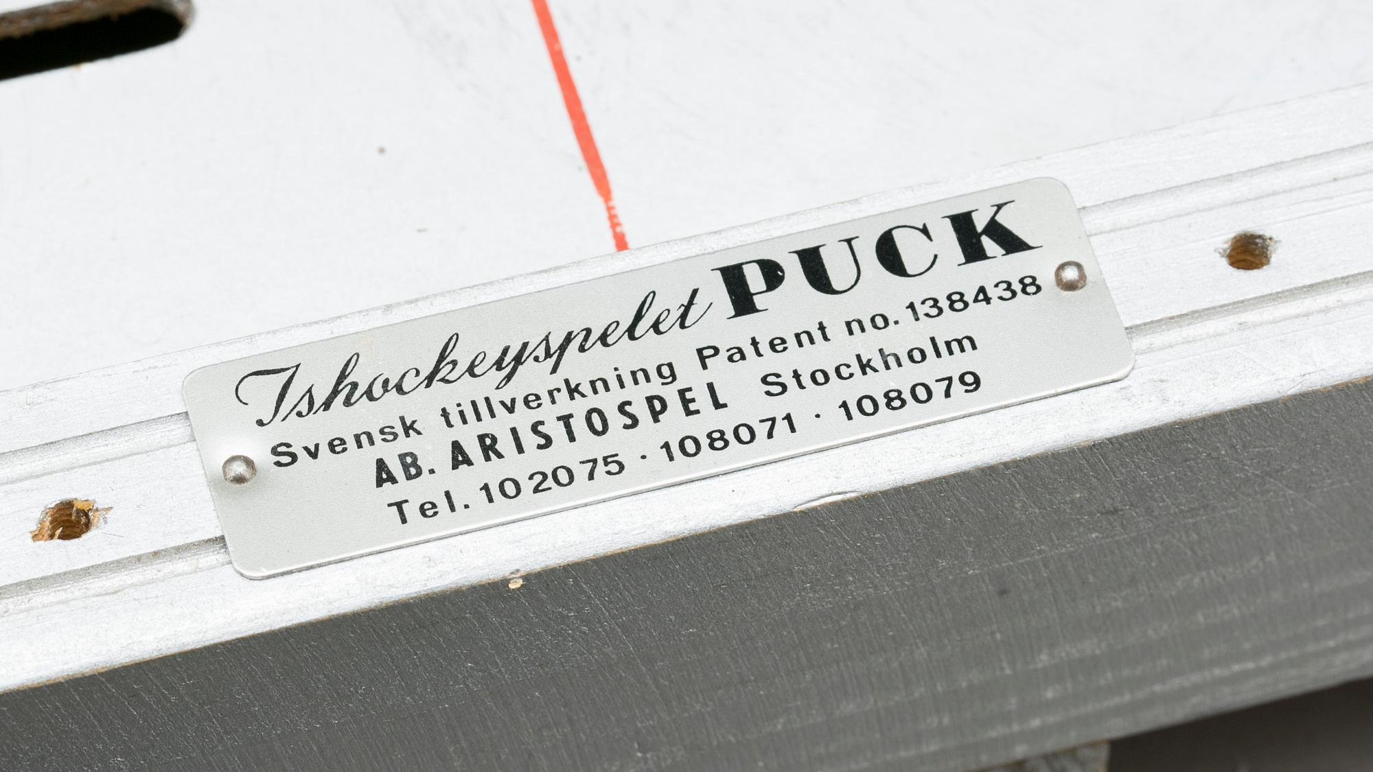 HOCKEYSPEL, "Puck", AB Aristospel, Stockholm, 1960-tal.