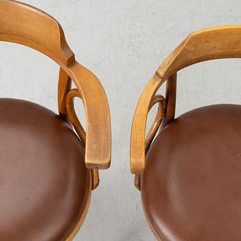 Armchairs, 6, model No. 3, Thonet, first half of the 20th century.