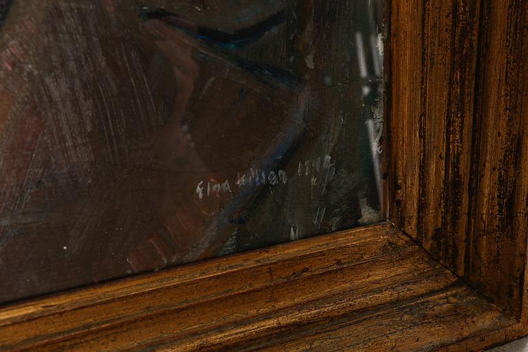 An unknown artist, oil on panel, signed Elna Nilsson and dated 1942?.