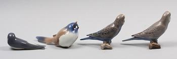 FIGURINER, 4 st. Porslin. Bing & Gröndahl och Kunglig dansk.