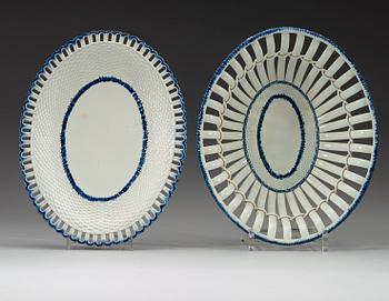 An English cream ware chesnut basket, early 19th Century.