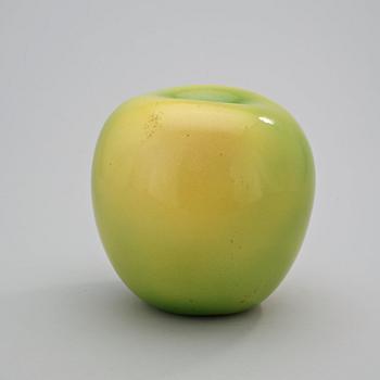 A Hans Hedberg faience apple, Biot, France.