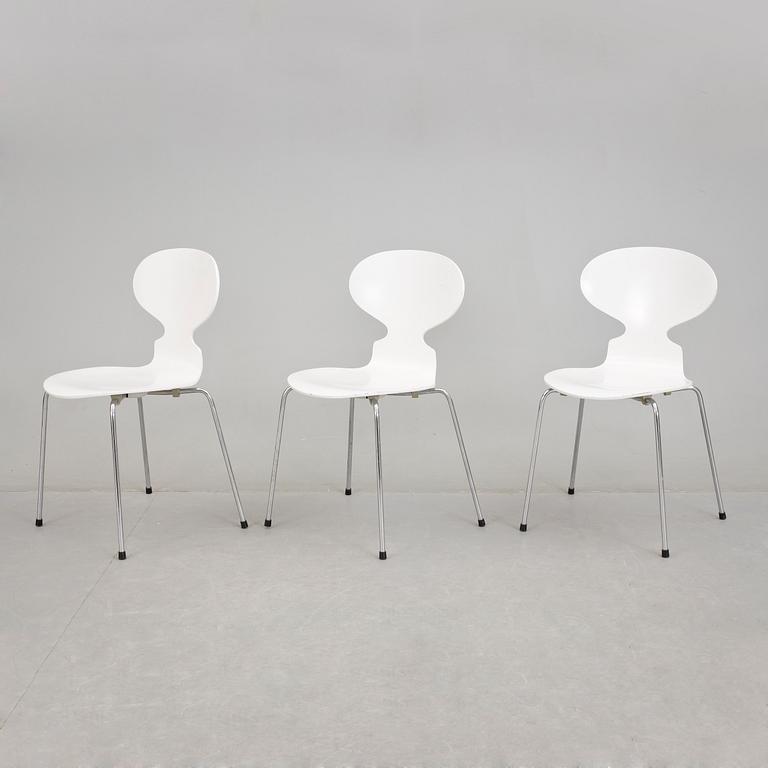 STOLAR, 3 st. "Myran". Arne Jacobsen, Fritz Hansen, Danmark.