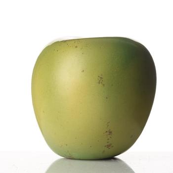 Hans Hedberg, a faience sculpture of a green apple, Biot, France.