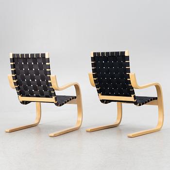 Alvar Aalto, a pair of model 406 lounge charis, Artek.