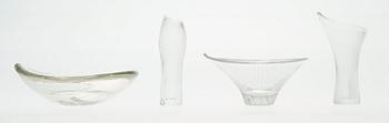Tapio Wirkkala, TAPIO WIRKKALA, ART GLASS, 4 PIECES.