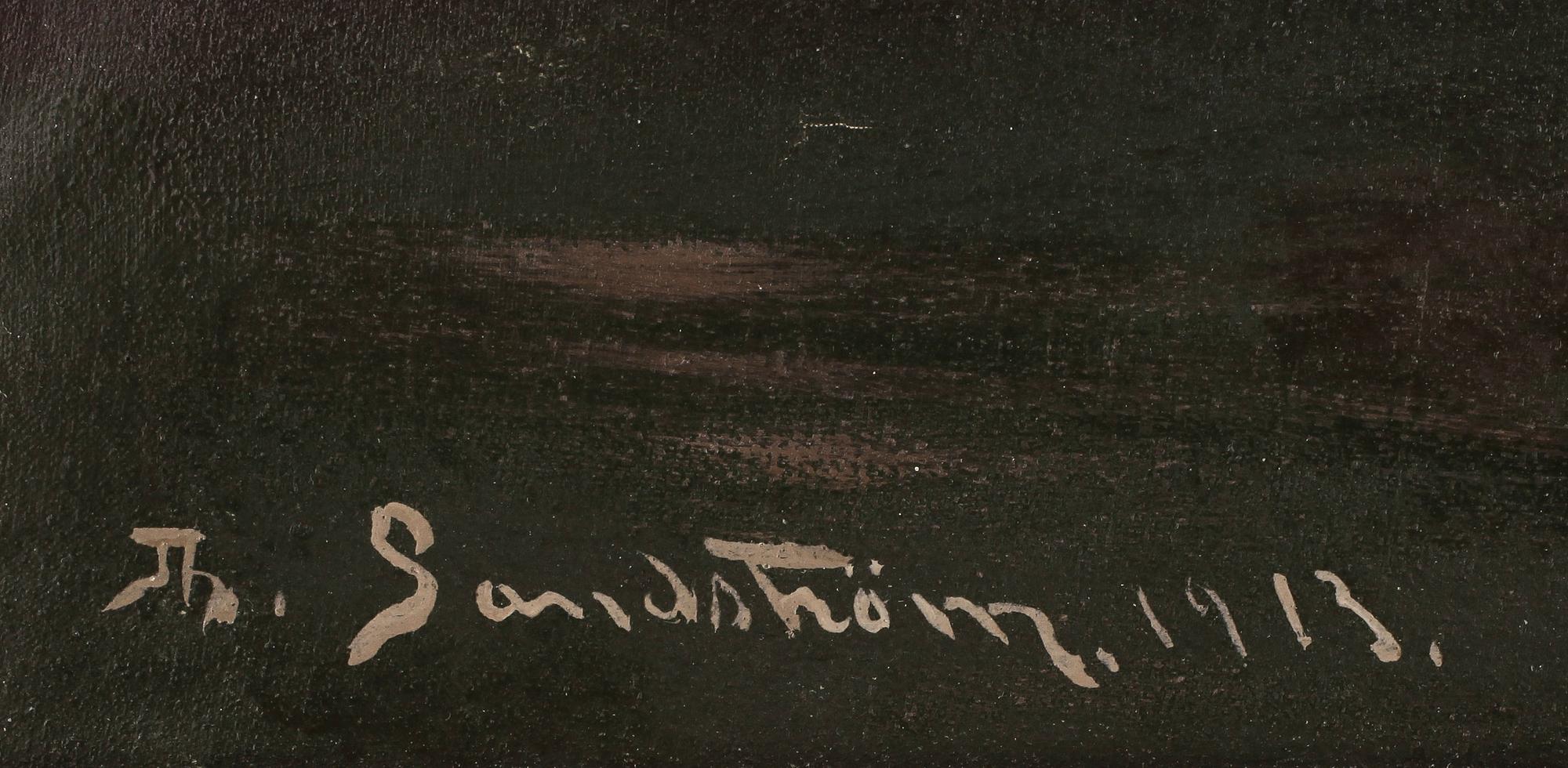 JOHAN OSSIAN-ANDERSSON, olja på duk, signerad Th Sandström, daterad 1913.