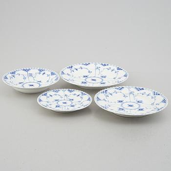 Royal Copenhagen, an 82-piece dinner and coffee service, 'Musselmalet Full Lace', Denmark.