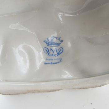 Table lamp Plaue Germany 20th century, mid/second half porcelain.