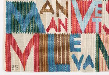 VÄVNAD. "Bokstäverna". Gobelängvariant. 44 x 74 cm. Signerad BS.