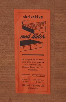 HYLLSKRIVBORD, "String", Nisse Strinning, 1950/60-tal.