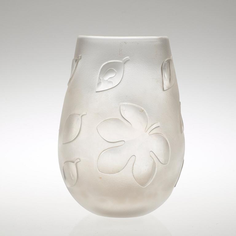 A Sven Palmqvist cut and blasted 'Florida' glass vase, Orrefors 1930's-40's.