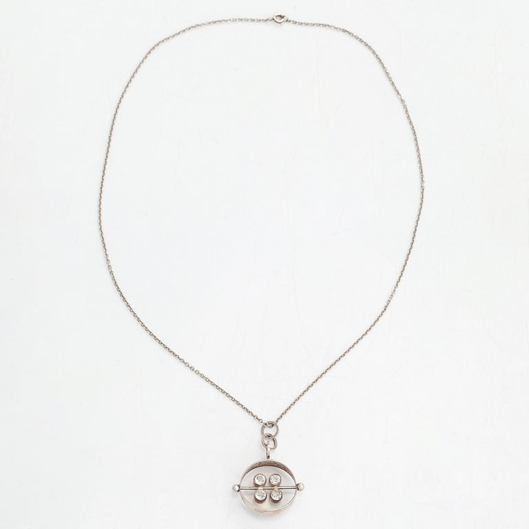 Elis Kauppi, A silver and rock crystal necklace for Kupittaan Kulta, Turku 1966.