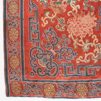 An embroidered textile, Qing dynasty, 19th Century.