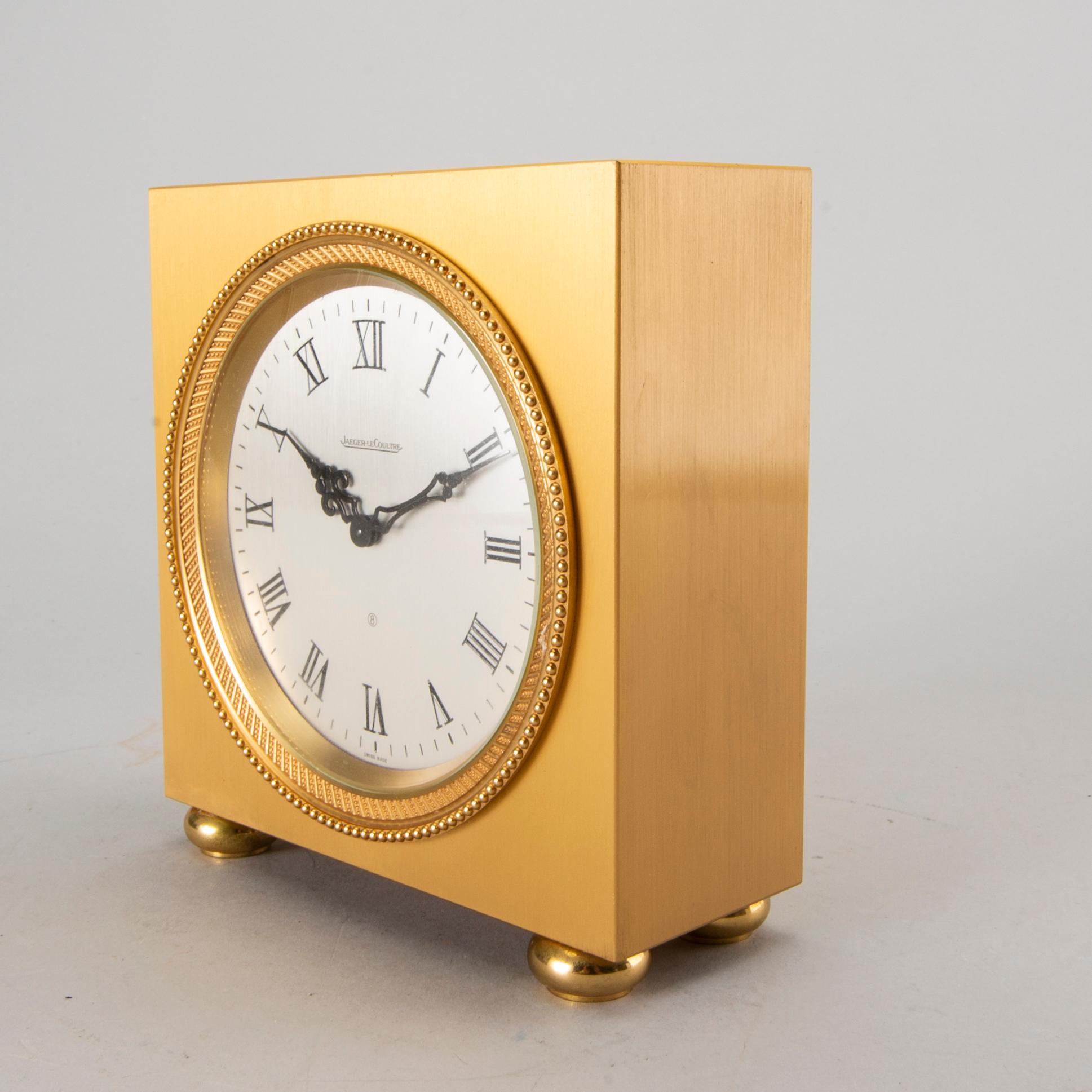 A 1960's Swiss Jaeger Le Coultre 8-days desk clock.