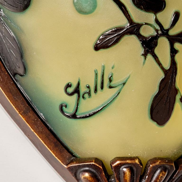 Emile Gallé, a pair of Art Nouveau cameo glass wall lights, Nancy, France, early 1900s.
