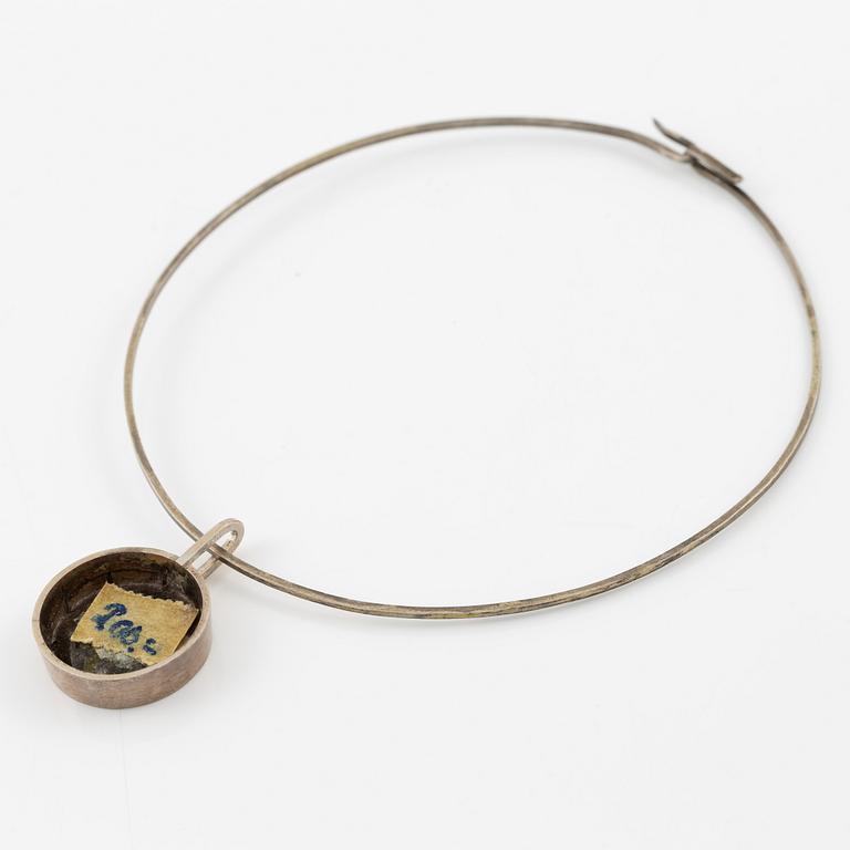 Lars Arby, two brooches and a necklace, sterling silver and enamel, Gothenburg.