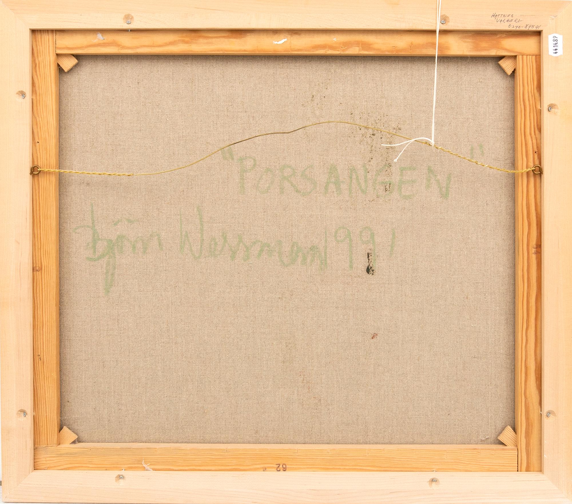 Björn Wessman, olja på duk signerad och daterad 1991.