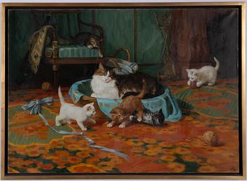 Sviatoslav Novosadiouk, "The cats and a fireplace".