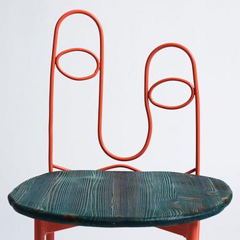 Fredrik Paulsen, Kristoffer Sundin and Simon Klenell, 4 chairs, made exclusively for the restaurant Omnipollo in Gothenburg Sweden, 2018.