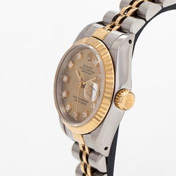 Rolex, Oyster Perpetual Datejust, "Diamond Dial", wristwatch, 26 mm.