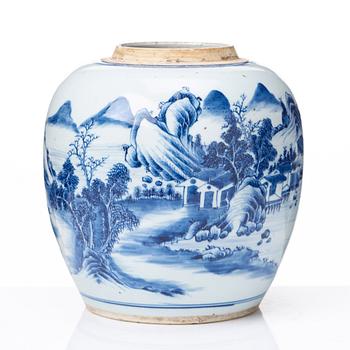 A blue and white jar, Qing dynasty, Qianlong (1736-95).