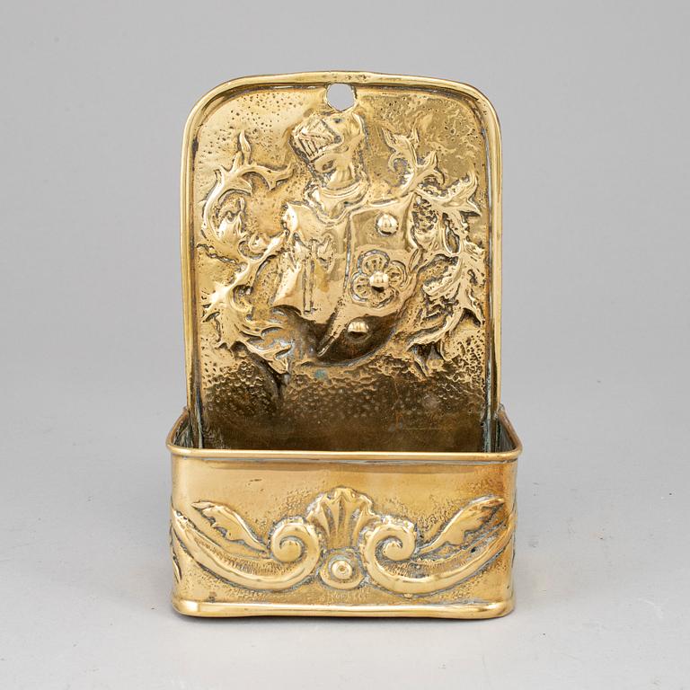 A 19th century brass wall box.