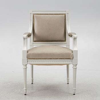 A Late Gustavian style armchair, second half of the 20th century.