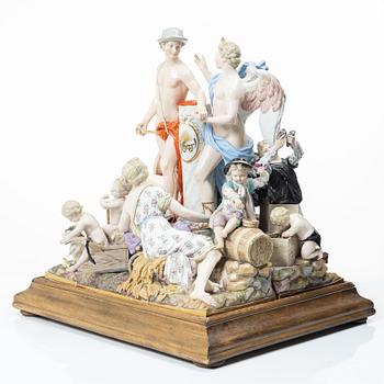 Meissen, Figurgrupp, porslin, "Allegorie der Handel", 1800-tal.