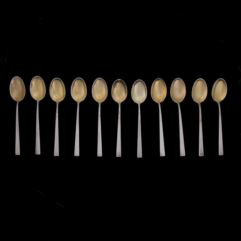 SKEDAR, 11 st, silver, "Birgitta", Bertel Gardberg, från år 1962, 1972 och 1978. Vikt 141 g.