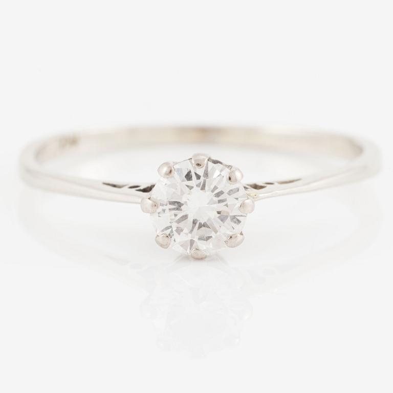 Ring 18K white gold, brilliant-cut diamond approx. 0.50 ct.