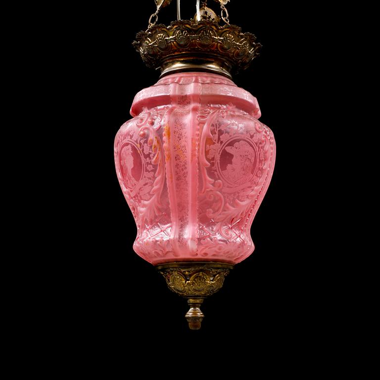 MÅNSKENSAMPEL, 1800-talets slut. Höjd ca 60 cm.