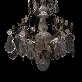 A Rococo style chandelier, around 1900.