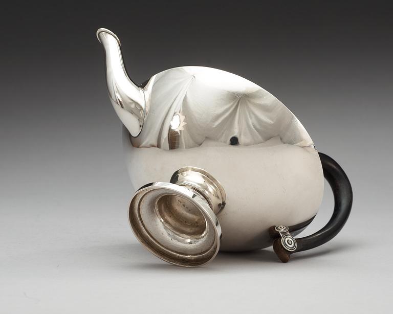 A Swedish 19th century silver tea-pot, makers mark of Adolf Zethelius, Stockholm 1818.