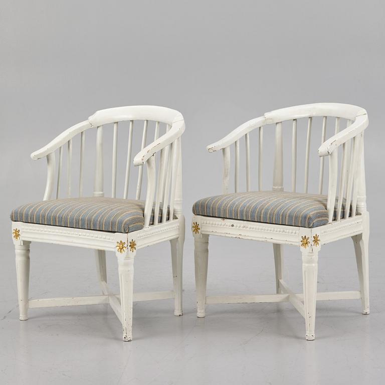 A pair of armchairs, Sweden, ealry 19th century.