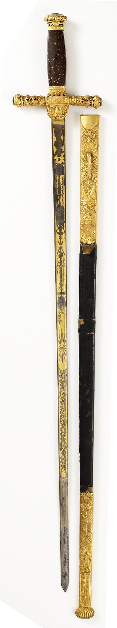 A Swedish Empire sword of honour with the monogram of the Swedish King Karl XIV Johan (1810-44).