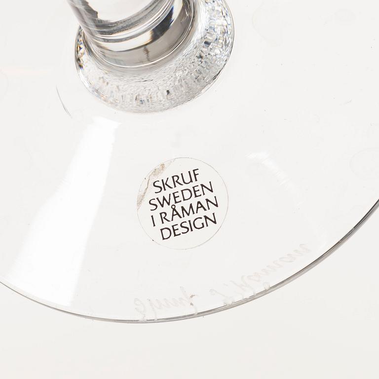 Ingegerd Råman, a set of 14 wine glasses, "Bellman", Skruf.