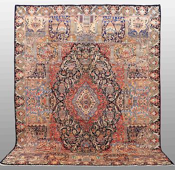 A CARPET, FIGURAL KAHSMAR, AROUND 400 X 295 CM.