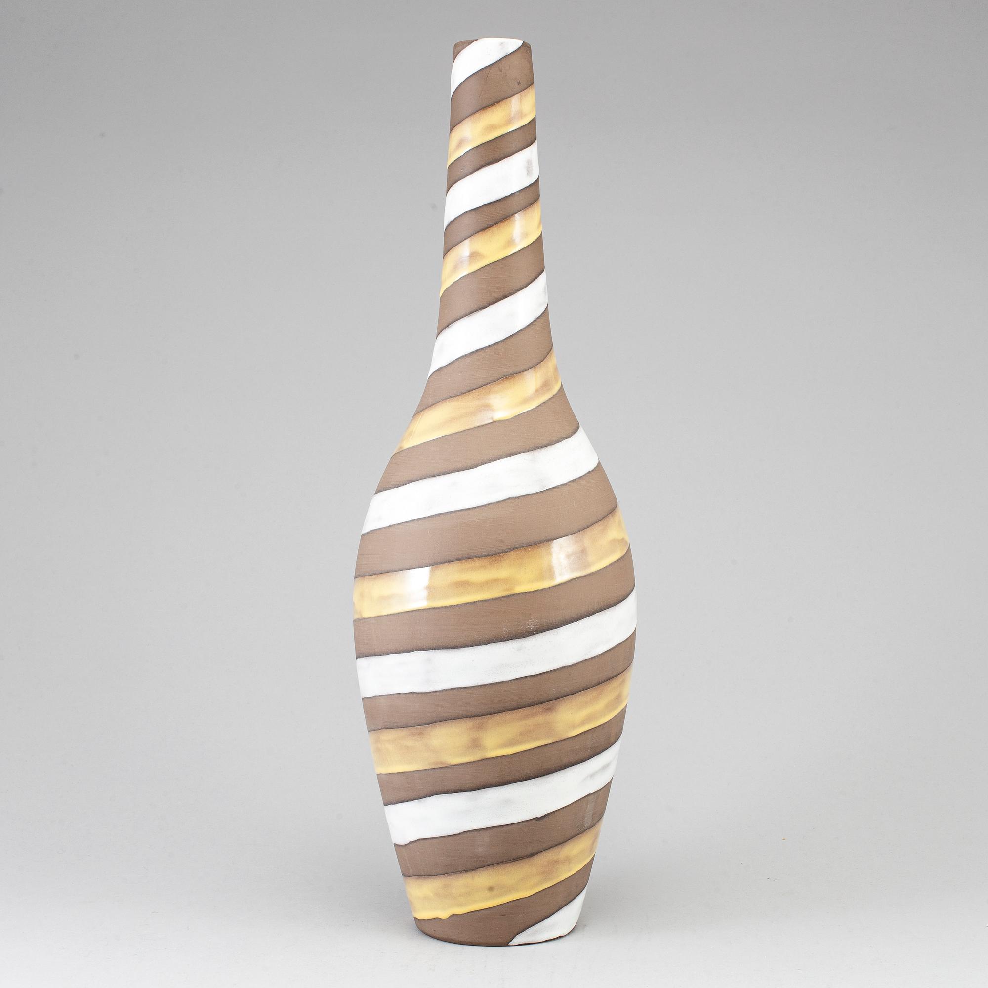 A 'Spiral' earthenware vase by Ingrid Atterberg, Upsala Ekeby.