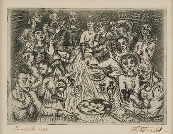Eduard Wiiralt, "Sööming (Orgia)".
