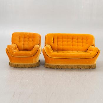 A sofa  and armchair, Swedfurn / Slätt möbler Töreboda, 1970s.