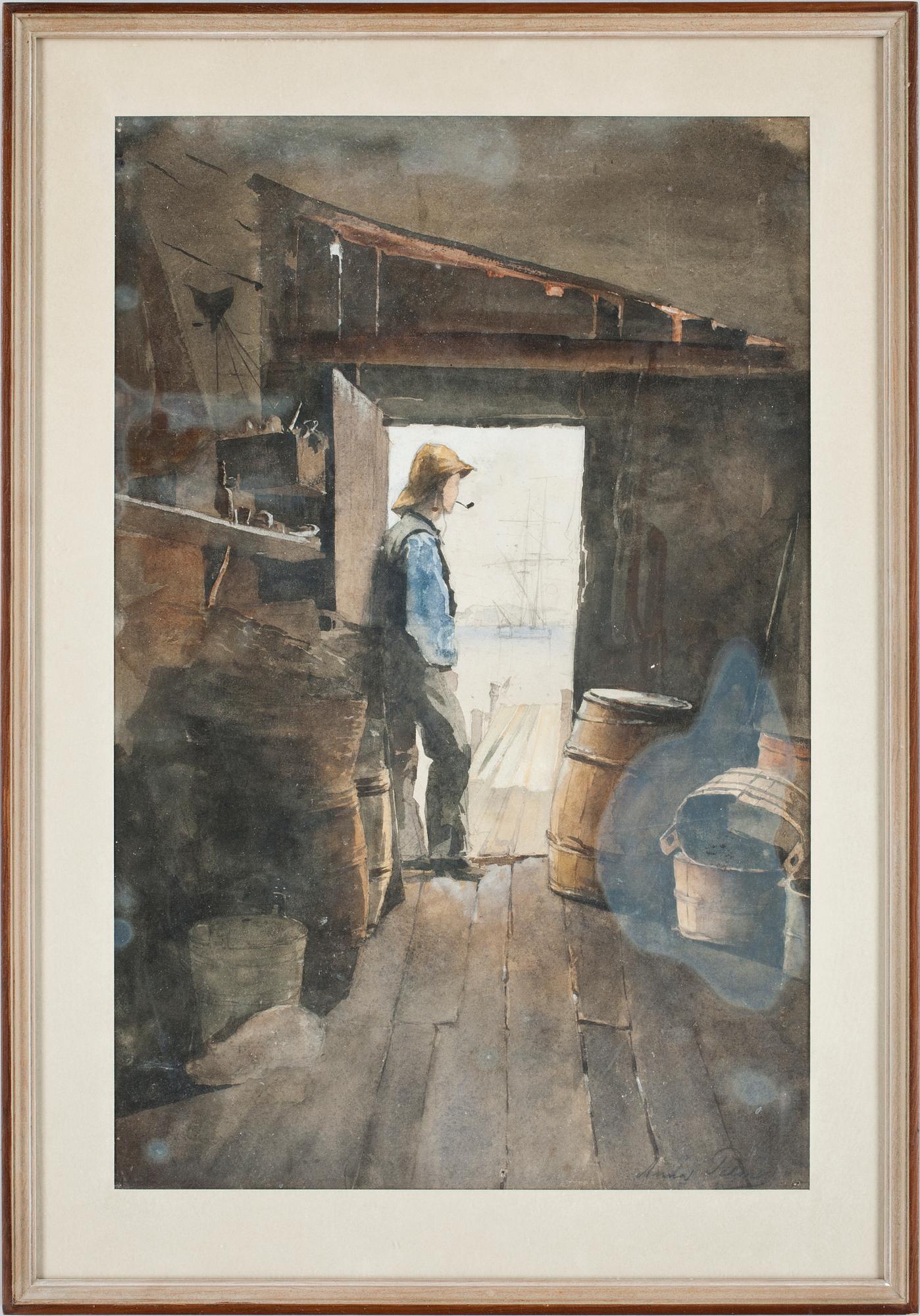 ANNA PALM DE ROSA, akvarell, sign i blyerts.