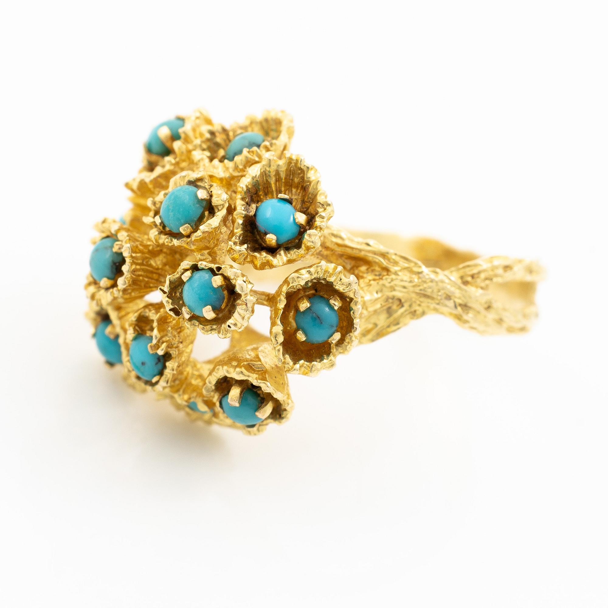 Ring 18K guld med turkoser.